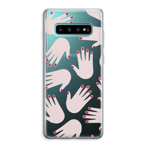 Hands pink: Samsung Galaxy S10 Plus Transparant Hoesje