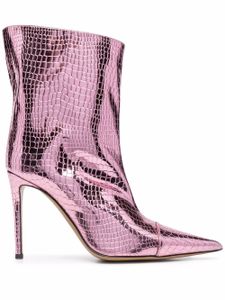 Alexandre Vauthier bottines à effet peau de crocodile 105 mm - Rose