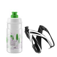 Elite bottle + bottlecage kit ceo black & bottle jet transparent mit green