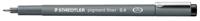 Staedtler pigment liner fineliner, ronde punt, schrijfbreedte 0,4 mm, zwart