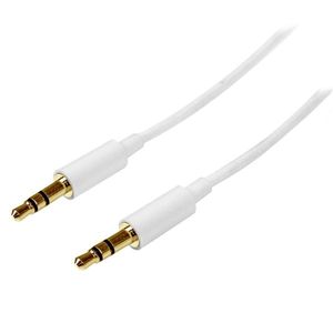 StarTech.com 1 m witte Slim 3,5 mm stereo/audiokabel M/M