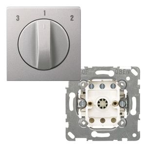 Merten ventilatorschakelaar 3-1-2 aluminium