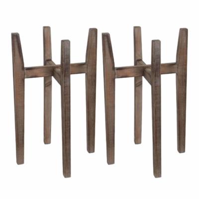 Plantenstandaard - 2x - H60 x B32 cm - hout - plantenverhoger - bloempot verhoger