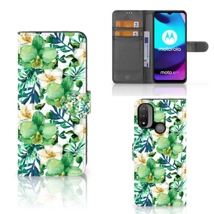 Motorola Moto E20 | E30 | E40 Hoesje Orchidee Groen