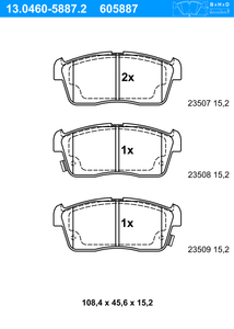 Remblokkenset, schijfrem ATE, u.a. für Subaru, Suzuki, Daihatsu, Nissan