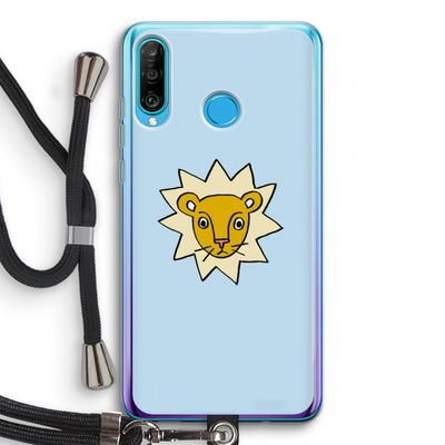Kleine leeuw: Huawei P30 Lite Transparant Hoesje met koord
