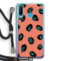 Pink Cheetah: Huawei P30 Lite Transparant Hoesje met koord Pink Cheetah: Huawei P30 Lite Transparant Hoesje met koord
