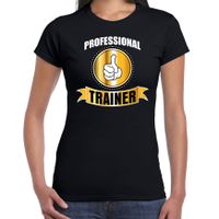 Professional / professionele trainer t-shirt zwart dames - Trainer cadeau shirt 2XL  - - thumbnail