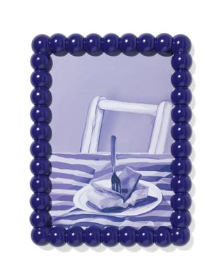 HEMA Fotolijst 15x20cm Blauw Hout Bolletjes (blauw)