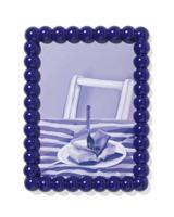 HEMA Fotolijst 15x20cm Blauw Hout Bolletjes (blauw)