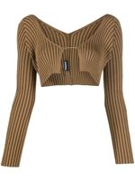 Jacquemus cardigan nervuré à coupe crop - Marron