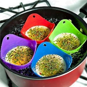 4 stks set siliconen ei stroper koken pocheren pods pan schimmel keuken tool bakken gepocheerde beker Lightinthebox