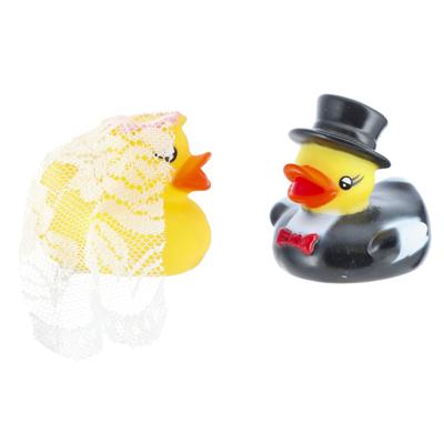 Cepewa Bruidegom en Bruid badeendjes set - rubber - 5 cm - Huwelijk