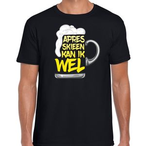 Wintersport verkleed t-shirt voor heren - apres ski bier - zwart - winter outfit