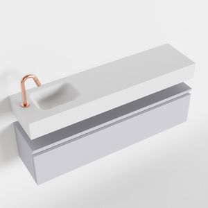 Toiletmeubel Mondiaz Andor | 120 cm | Meubelkleur Cale | Lex vrijhangend wastafel Talc Links | 1 kraangat