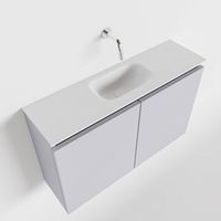Toiletmeubel Mondiaz Ture | 80 cm | Meubelkleur Cale | Eden wastafel Talc Midden | Zonder kraangat