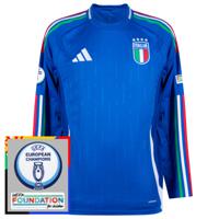 Italië Shirt Thuis 2024-2025 (Lange Mouwen) + Euro 2024 Badges