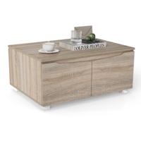 Rustieke Salontafel met Verborgen Opbergruimte Rechthoekige Besteltafel met 4 Deuren en Dubbele Deuropening