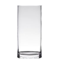 Transparante home-basics cylinder vorm vaas/vazen van glas 20 x 12 cm