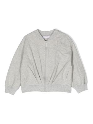 Monnalisa veste bomber à broderies - Gris