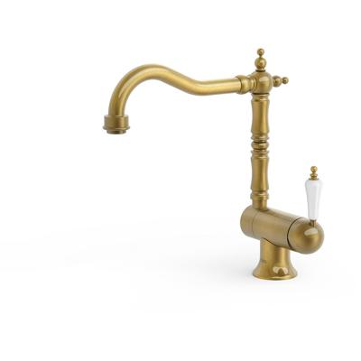Keukenkraan Tres Clasic | Opbouw | 360° Draaibaar | Mengkraan | 1-hendel | Vintage | Messing oud