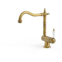 Keukenkraan Tres Clasic | Opbouw | 360° Draaibaar | Mengkraan | 1-hendel | Vintage | Messing oud