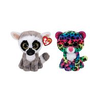 Ty - Knuffel - Beanie Boo's - Linus Lemur & Dotty Leopard - thumbnail