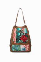 Gebloemde rugzak met pailletten - RED - U