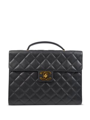 CHANEL Pre-Owned porte-documents à fermoir loquet CC (1995) - Noir