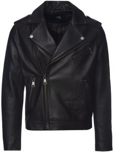 Karl Lagerfeld leather biker jacket - Noir