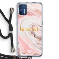 Feminist: Motorola Moto G9 Plus Transparant Hoesje met koord