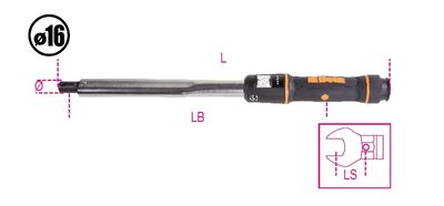Beta Momentsleutels met klikmechanisme voor het links- en rechtsom vastdraaien, Torsie nauwkeurigheid: ±3% 668N/10 - 006680010