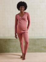 Set van 2-delige pyjama voor zwangerschap en borstvoeding van biologisch katoen* oudroze