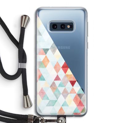 Gekleurde driehoekjes pastel: Samsung Galaxy S10e Transparant Hoesje met koord
