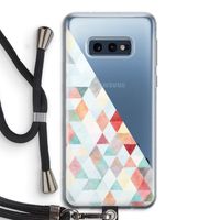 Gekleurde driehoekjes pastel: Samsung Galaxy S10e Transparant Hoesje met koord
