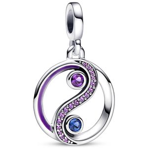 Pandora Me 792307C01 Hangbedel ME Balance Yin and Yang zilver-emaille-kristal blauw-paars