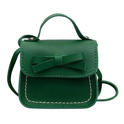 Bowknot PU lederen mini baby meisjes casual Messenger tas Coin Purse kinderen kleine Clutch Bags eenvoudige Schoudertas (groen)