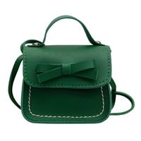 Bowknot PU lederen mini baby meisjes casual Messenger tas Coin Purse kinderen kleine Clutch Bags eenvoudige Schoudertas (groen)