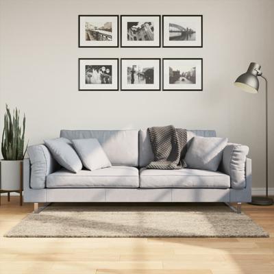 VidaXL Vloerkleed istan hoogpolig glanzend 80x150 cm beige