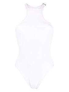 The Attico maillot de bain nervuré à dos nageur - Blanc