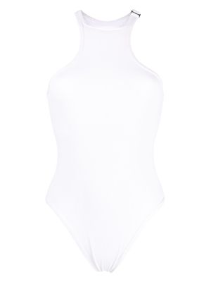 The Attico maillot de bain nervuré à dos nageur - Blanc
