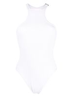 The Attico maillot de bain nervuré à dos nageur - Blanc