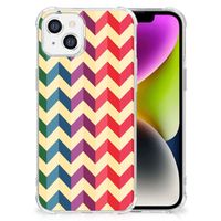 iPhone 14 Doorzichtige Silicone Hoesje Zigzag Multi Color - thumbnail