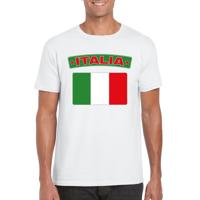 Italie supporters t-shirt - met vlag print - wit - voor heren - landen - kleding