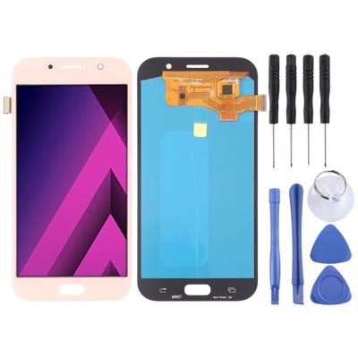LCD-scherm en digitizer volledige assemblage (OLED-materiaal) voor Galaxy A7 (2017) A720F A720F/DS (roze)