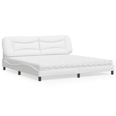 Bed met matras "Hvar" kunstleer wit 200x200 cm