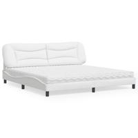Bed met matras "Hvar" kunstleer wit 200x200 cm