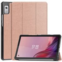 Lunso - Lenovo Tab M9 (9 inch) - Tri-Fold Bookcase hoes - Rose Goud