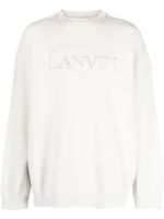 Lanvin sweat en coton à logo brodé - Gris