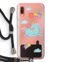 Vliegende eenhoorn: Samsung Galaxy A20e Transparant Hoesje met koord Vliegende eenhoorn: Samsung Galaxy A20e Transparant Hoesje met koord